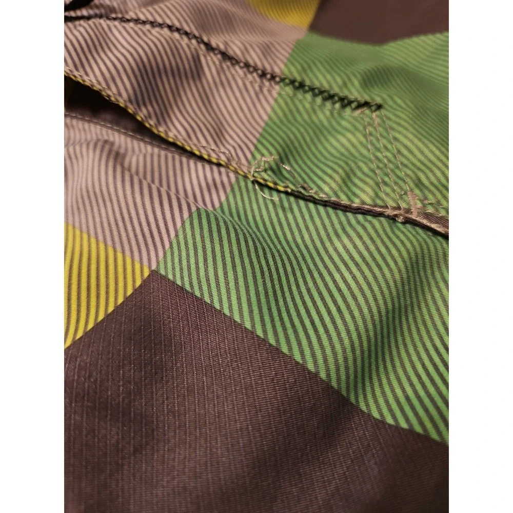 Hurley Board Shorts Green Gray Block,size 34